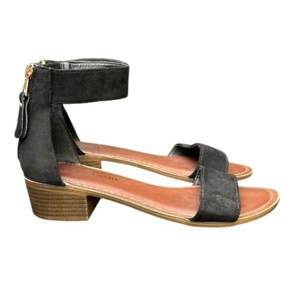Rock & Candy Black Stacked Block Heel Sandals Nancie Sandals Women's size 6.5